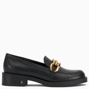 New Vince Camuto Sayer Loafers with Gold Chain Detail Sz 7